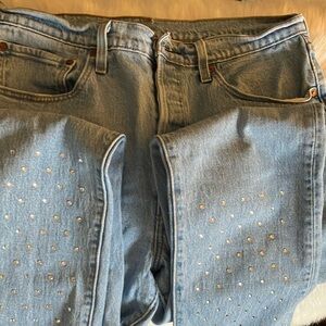 Light Blue Studded Women's Jeans